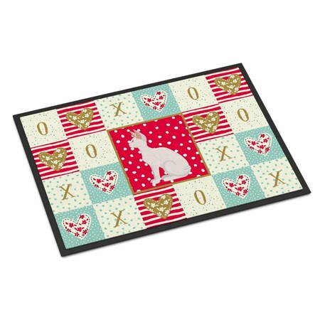Carolines Treasures 24 x 36 in. Sphynx No.3 Cat Love Indoor or Outdoor Mat CK5796JMAT
